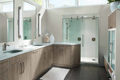 Inspiration for a contemporary bathroom remodel in Denver