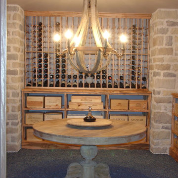 Elegant Tuscan Wine Tasting Room and Custom Wine Cellar