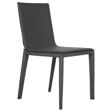 Cianna Dining Chair, Gray Leather Cover Seat