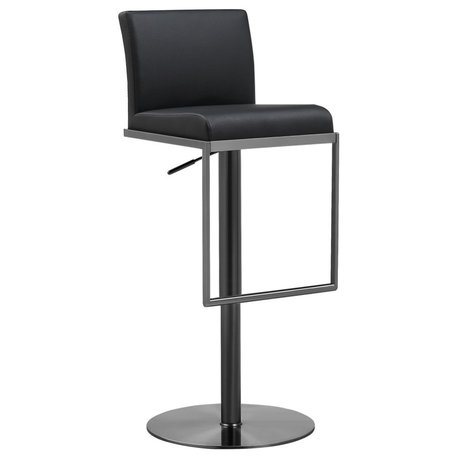 Amalfi Black on Black Steel Barstool