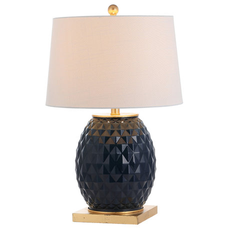 Diamond 25.5" LED Glass and Metal Table Lamp