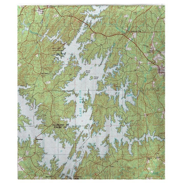 Betsy Drake Lake Martin, AL Nautical Map Fleece Throw