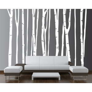 White Birch Tree Large Wall Decal Forest Vinyl Sticker Nursery Removable 9 trees