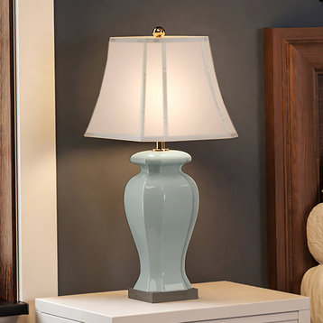 Traditional Table Lamp 15''W x 10''D x 29''H, Light Green Finish