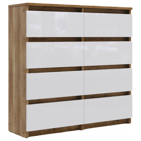 AJAX Dresser, Country Oak/White Gloss