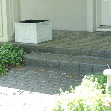 Stamped and Stained Concrete Walkway and Porch