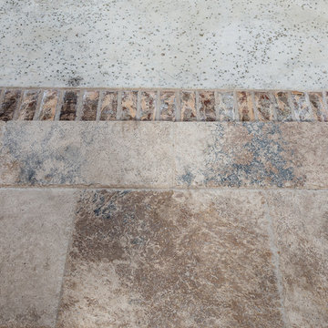 Rock Salt Finished Decking and Travertine