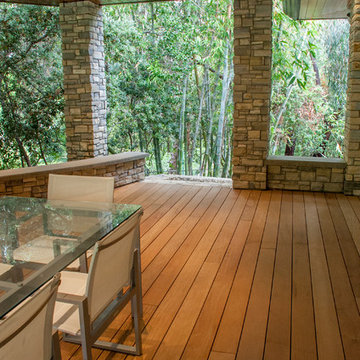 Modern Porch with Outdoor Dining