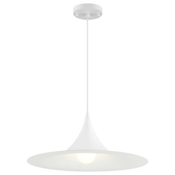 Costa LED Pendant, Replaceable LED, Matte White, 19in