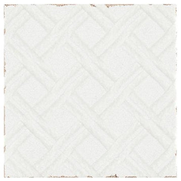 Annie Selke Lattice White Ceramic Wall Tile 6 x 6 in.