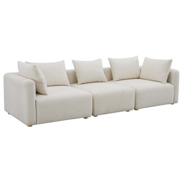 Hangover Upholstered Sofa, Cream Boucle