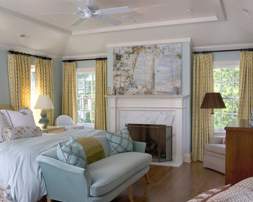 Blue Gold Bedroom | Houzz