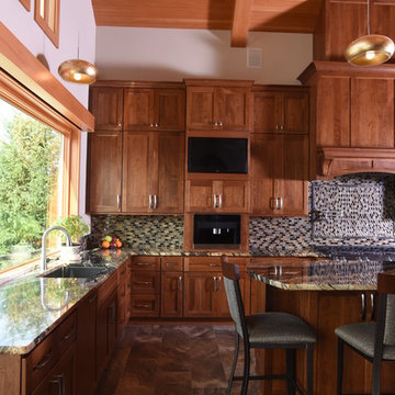 Traditional Rustic Kitchen Lake House