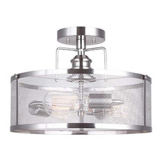 Canarm ISF626A03 Beckett 3 Light 15-3/8"W Semi Flush Drum Ceiling - Brushed