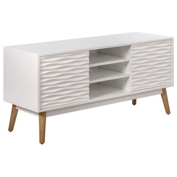 Elle Decor Aurie Media Console in French White