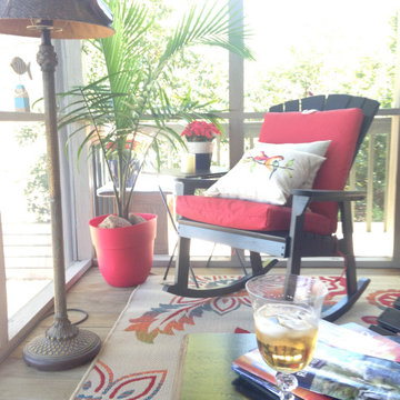 Screened in porch AFTER totally transformed