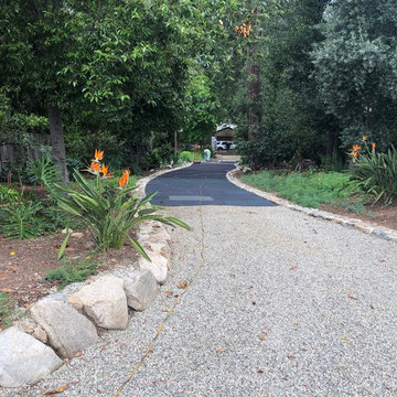 Cracked Concrete, converted to a Stabilized & Eco-Friendly Gravel Driveway..