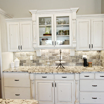 White Painted Kitchen with Knotty Alder Accents, Kimberly ID