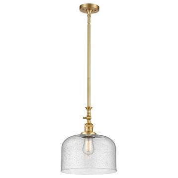 Stem Hung 12" Mini Pendant Satin Gold -  Bulb Included