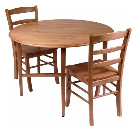 Hannah 3 Piece Dining Set Drop Leaf Table With 2 Ladder Back Chairs Hannah 3 Piece Dining Set Drop Leaf Table With 2 Ladder Back Chairs Transitional Sets By Winsome