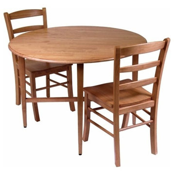 Winsome Wood Hannah 3Pc Dining Set, Drop Leaf Table With 2 Ladder Back Chairs