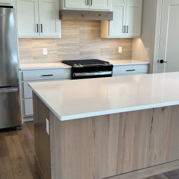Shoji White and Rustic Beech Almond Kitchen Design