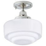 Norwell Lighting - Norwell Lighting 5361F-PN-ST Schoolhouse - One Light Flush Mount - Mounting Direction: Down  ShadeSchoolhouse One Ligh Choose Your Option *UL Approved: YES Energy Star Qualified: n/a ADA Certified: n/a  *Number of Lights: Lamp: 1-*Wattage:100w Edison bulb(s) *Bulb Included:No *Bulb Type:Edison *Finish Type:Brush Nickel
