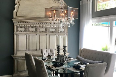 Dining room - shabby-chic style dining room idea in Orange County