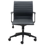Virgil Stanis Design - Pierce Office Chair Black, Black - A modern look at a Mid-century classic, the Pierce Office Chair has polypropylene frame, armrests, rolling base and is covered in vinyl or polyurethane mesh seat sling. This chair has locking tilt. Perfect for any home or office space.