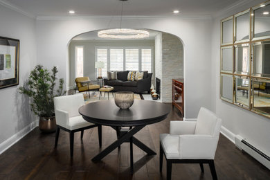 Example of a trendy living room design in Denver