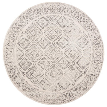 Safavieh Tulum Tul264A Vintage and Distressed Rug, Ivory and Gray, 12'0"x12'0" Round