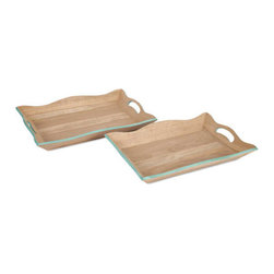 IMAX Hathaway Wooden Trays - Set Of 2 - SKU: 73305-2 - Major Kitchen Appliance Parts And Accessories