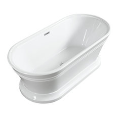 Vanity Art Free Standing Acrylic Bathtub, 59"