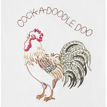 Rooster Down on Farm Flour Sack Kitchen Towel Cotton 27 Inches