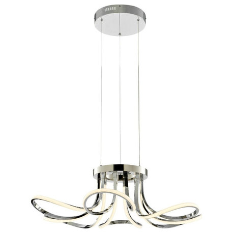 6 Petals Integrated LED Dimmable SandyGold Chandelier with SmartDimmer Included