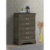 Glory Furniture Louis Phillipe 5 Drawer Chest in Gray
