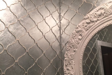 Lucian Glass Tile Arabesque Silver Leaf