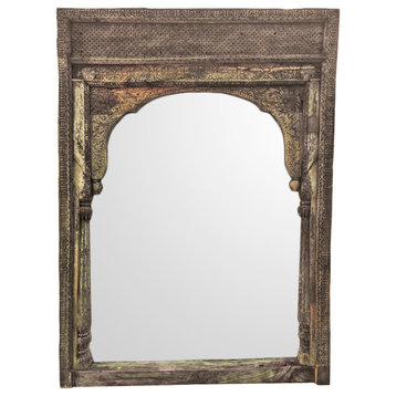 Consigned Large Old India Doorway Mirror 2