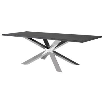 Couture Dining Table, Oxidized Grey/Silver, 96"