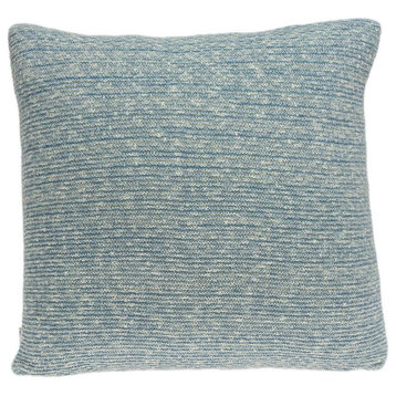 20" X 7" X 20" Transitional Blue Pillow Cover With Poly Insert