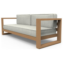 Brixton Lounge Sofa Wire Brushed Natural Teak Wood Transitional Outdoor Sofas by Cavan Houzz