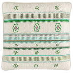 Annie Selke - Spring Bush Embroidered Green Decorative Pillow, 20" Square - Part of our collaboration with Kit Kemp, this hand-embroidered decorative pillow has a kilim-inspired design featuring traditional Anatolian motifs. Made of soft-boiled wool, it brings tactile warmth and eclectic style to any space.
