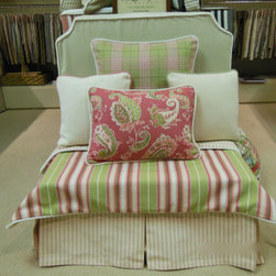 pink and green - Upholstery Fabric