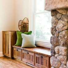 Stone fireplace & Wood