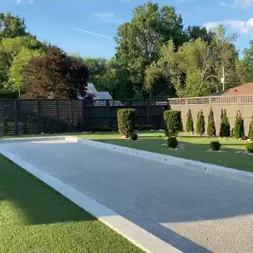 Bocce court and driveway screen