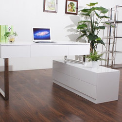 KD12 Modern Office Desk in White - Home Office Accessories