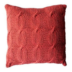 Orange Chain Embroidered Square Pillow - Decorative Pillows