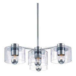 Sonneman Transparence 4-Light 25" Cluster Pendant in Polished Chrome Finish - Pendant Lighting