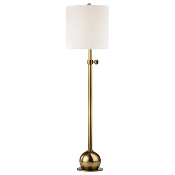 Hudson Valley Marshall 1-LT Adjustable Floor Lamp L116-VB-WS - Vintage Brass