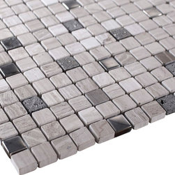 Grey Luxury Square Pebble Stone Mosaic Tiles - Home Accessories & Decor